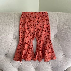 Orange With Black Polka Dots Bell Bottoms